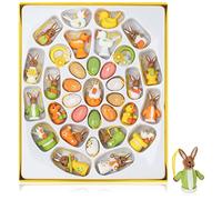 com-four® 34-Piece Set Wooden Easter Ornament - Wooden Hanging Decoration for Easter Bush (034 pendant colorful)