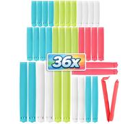 COM-FOUR® 36x Closure clips made of plastic, closure clips in various sizes and colors, freezer bag clip and bag clips for cornflakes, nuts or coffee