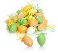 com-four® 36x Easter eggs to hang up - hand-painted Easter decorations in great colors - decorative Easter eggs with beautiful motifs (Flowers/Dots - 01)