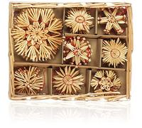COM-FOUR® 36x straw stars in a mix set, Christmas tree decorations
