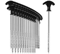 COM-FOUR® 36x tent pegs made of steel - robust ground pegs with thread for camping and outdoors - ideal for normal and hard ground with a T-handle