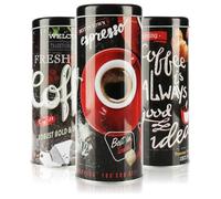 com-four® 3x coffee pod tin - metal tin for coffee pods - storage container with lid for coffee, tea, cookies - decorative tin in a modern vintage design (3 pieces - Vintage)