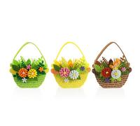 com-four® 3x Easter basket made of felt, basket to fill, felt bag as a gift