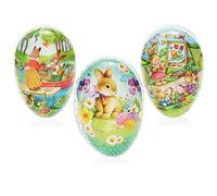 com-four® 3x Easter egg to fill, colorful filling eggs for Easter