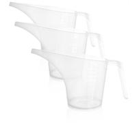 com-four® 3x funnel jug, watering can with funnel spout, transparent funnel can, dosing can for making soap, for oil, for watering flowers