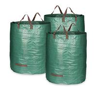 COM-FOUR® 3x garden waste bags L - foldable garden bag with carrying handles - tear-resistant folding bin for leaves, green waste and garden waste (272L - 3 pieces)