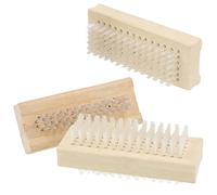 com-four® 3x hand brush - wooden nail brush - double-sided hand washing brush - cleaning brush for hands and fingernails