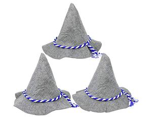 com-four® 3x Seppelhut, traditional felt hat for Oktoberfest, Carnival or Mardi Gras, traditional hat made of felt with blue/white cord (03 pieces - Seppelhut)