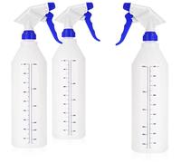 com-four® 3x spray bottle with scale - chemical-resistant pump sprayer for acids, hydrocarbons and solvents - atomizer bottle with adjustable nozzle - 900 ml (viton)