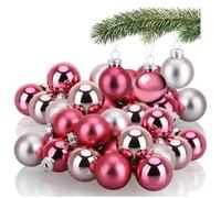 COM-FOUR® 40 Mini Glass Christmas Baubles - Small Ornaments for Festive Decoration - Tree Baubles for Holiday Decor Ø 3 cm