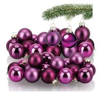 COM-FOUR® 40 Mini Glass Christmas Baubles - Small Ornaments for Festive Decoration - Tree Baubles for Holiday Decor Ø 3 cm