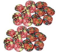 COM-FOUR® 40x replacement lid for jam jars "fruit" - screw lid for lintel jars and mason jars - TO 66 mm [selection varies] (40 pieces - TO 66 mm fruit mix)