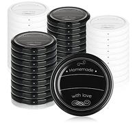 COM-FOUR® 40x replacement lids for jam jars "Homemade with love" | screw lids for tumbler jars and preserving jars - TO 82 mm