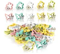 COM-FOUR® 48-piece Set Flower and Butterfly, Wooden Scatter Decoration | table decoration - spring decoration