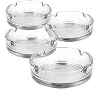 COM-FOUR® 4x ashtrays made of glass - ashtrays for household and catering - glass ashtrays for cigarettes - smoking collectors made of 5 mm thick glass - table ashtrays (04 pieces - transparent)