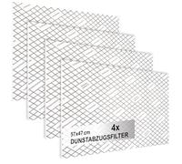 COM-FOUR® 4X Extractor Filter for Extractor Hood with high Filter Performance - 1 mm Flat Filter Universal, can be Cut to Size with Saturation Indicator - 57 x 47 cm (with Indicator - 4 Pieces)