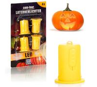 com-four® 4x LED decorative light for paper lanterns - LED tea light replacement - warm white lantern light - battery-operated LED candle - mini lamp for lanterns, pumpkins, balloons and decoration