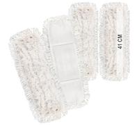 com-four® 4x premium wiping cloth - professional microfiber replacement cloth for floor mops - cleaning cloth for mops with 41 cm width - mop covers washable up to 60°C (4 pieces - white - 41cm)