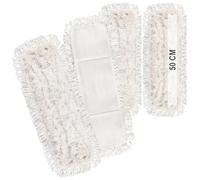 com-four® 4x premium wiping cloth - professional microfiber replacement cloth for floor mops - cleaning mop for mops with 50 cm width - mop covers washable up to 60°C (4 pieces - white - 50cm)