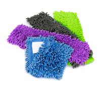 COM-FOUR® 4X Replacement Cover for Floor Wipers - Wiper Cover Made of Microfibre Chenille for Thorough Cleaning of Your Living Space (04 Pieces - Blue/Grey/Purple/Green)