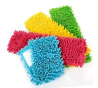 COM-FOUR® 4x replacement cover for floor wipers - wiper cover made of microfibre chenille for thorough cleaning of your living space (blue / pink / yellow / green)