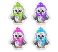 COM-FOUR® 4x reusable pocket warmers - hand warmers with owl motif - heat pad for cold days and for on the go - heat kink cushion (04 pieces - colorful owls)