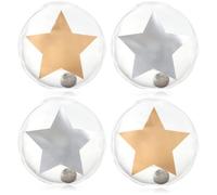 COM-FOUR® 4x reusable pocket warmers - hand warmers with star motif - heat pad for cold days and for on the go - heat kink cushion (04 pieces - large star transparent)