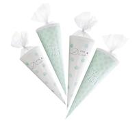 com-four® 4x school cones 40cm - sibling school cones made of cardboard - candy cone for school enrollment - gift wrapping for school beginners - bag for first-graders [selection varies] (4 pieces)