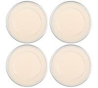 com-four® 4X underplates Vintage Cream White with Motif Border - Reusable Saucers - Table Decoration for Weddings and Other Occasions - Ø 33 cm