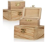 com-four® 4x wooden box in different sizes, wooden box jewelry box