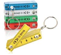 com-four® 5x Mini ruler with 10 sections - ruler with a length of 50 cm - centimeter ruler as a pendant for the bunch of keys (05 pieces - 50cm colored)