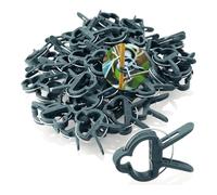 COM-FOUR® 60x Plant Clips - Climbing Support for Tomatoes, Roses, Vines - Trellis Holders for tarpaulins and Garden nets - Green Fastening Clamps (060 Pieces - 6x4.5cm)