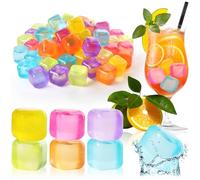 COM-FOUR® 60x Reusable ice Cubes in Great Colors | Party ice cubes for cooling drinks [selection varies]