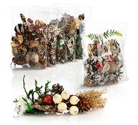 COM-FOUR® 6X Christmas Decorations in a Bag with Cones, Twigs and Moss - Christmas Sprinkles - Handicraft Set - Table Decorations - Advent Wreath (6X Bags: Cones. Branches. Moss)