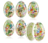 com-four® 6x Easter eggs to fill - Colorful filling eggs for Easter - Easter eggs with traditional Easter motifs to hide and give away