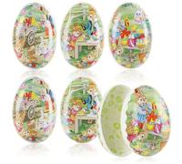 com-four® 6x Easter eggs to fill - Colorful filling eggs for Easter - Easter eggs with traditional Easter motifs to hide and give away