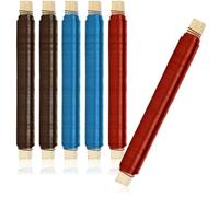 com-four® 6x flower wrapping wire set, binding wire painted brown, red and blue, wrapped on a wooden stick, 600 g (Color - 06 pieces)