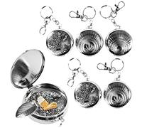 COM-FOUR® 6x pocket ashtrays - closed cigarette pocket ashtray - mini ashtray as a key ring [selection varies] (1 x 6 pack)