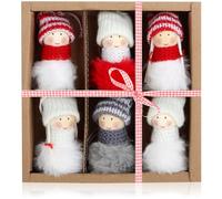 COM-FOUR® 6x Premium Christmas tree pendants angels - Christmas tree decorations - Swedish-Scandinavian decorative trolls, angels, fairies, Santa Clauses as Christmas tree decorations or gift tags