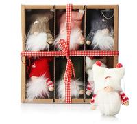 COM-FOUR® 6x premium Santa Claus pendants for the Christmas tree, enchanting Christmas tree figurine pendants as tree hangings, Christmas decorations or gift tags