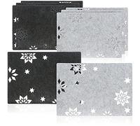 COM-FOUR® 8-piece star placemat - felt place mats, wipeable for winter and Christmas - modern felt placemat - dish mat in a star design (Placemat 8 pieces - stars - 2 colors)