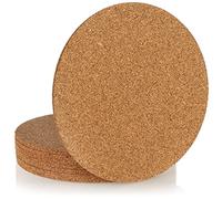 com-four® 8x pot coasters made of cork round, Ø 19 x 0.5 cm, round coasters for pots, pans, kitchen and household, heat-resistant