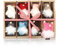 com-four® 8x premium Santa Claus pendants for the Christmas tree, enchanting Christmas tree figurines pendants as tree hangings, Christmas decorations or gift tags