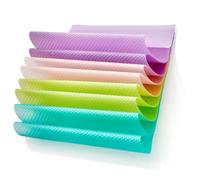COM-FOUR® 8X Refrigerator mat - Antibacterial Anti-Slip mats - Remove Moisture and Odors - cuttable Insert mat (Purple. Pink. Green. Blue)
