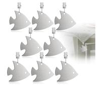 com-four® 8x Stainless Steel Tablecloth Weights - Fish Motif - 40g Each - Tablecloth Clamps