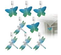 com-four® 8x tablecloth weights - tablecloth weights in the shape of dragonflies and butterflies - tablecloth clamps - approx. 35g each - tablecloth clamps (blue + blue)
