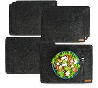 COM-FOUR® 8x wipe-clean placemats made of felt - heat-resistant placemat for 8 people - extra thick, non-slip placemats (Placemat anthracite - 8 pieces)