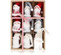 COM-FOUR® 9x premium Santa Claus pendants for the Christmas tree, enchanting Christmas tree figurine pendants as tree hangings, Christmas decorations or gift tags