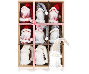 COM-FOUR® 9x premium Santa Claus pendants for the Christmas tree, enchanting Christmas tree figurine pendants as tree hangings, Christmas decorations or gift tags