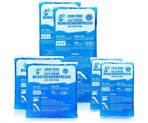 com-four® Bargain Pack Multi-Purpose Reusable Compress in 3 Sizes - Gel Pad Hot & Cold - Cool Pack - Microwave-Safe - Made in Germany (6 Pieces)